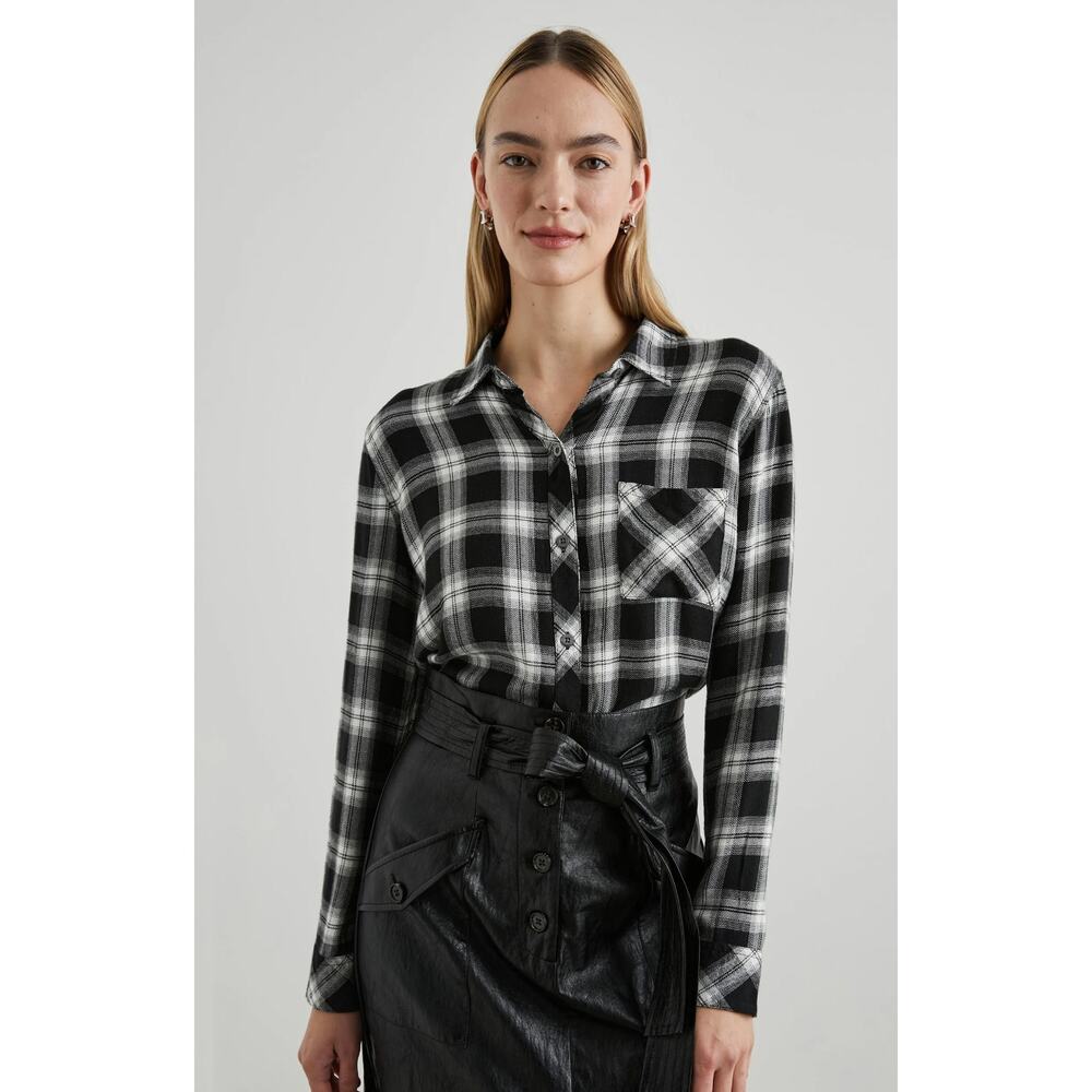 Rails Hunter Black White Midnight Snow Plaid Button Up Shirt Size Small NWT